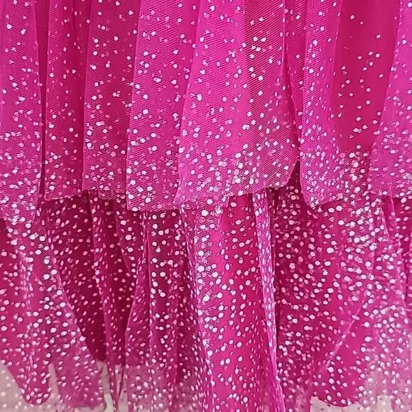 Vici exclusive: Glitter‎ Always Tulle Tiered Mini Dress - HOT PINK - Size Small - Picture 14 of 16